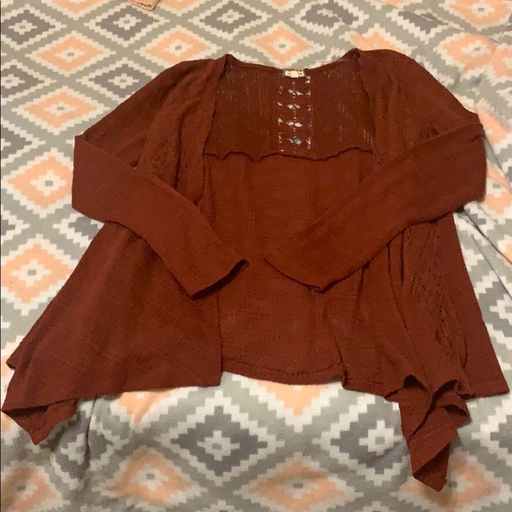 Dark Rust colored cardigan!